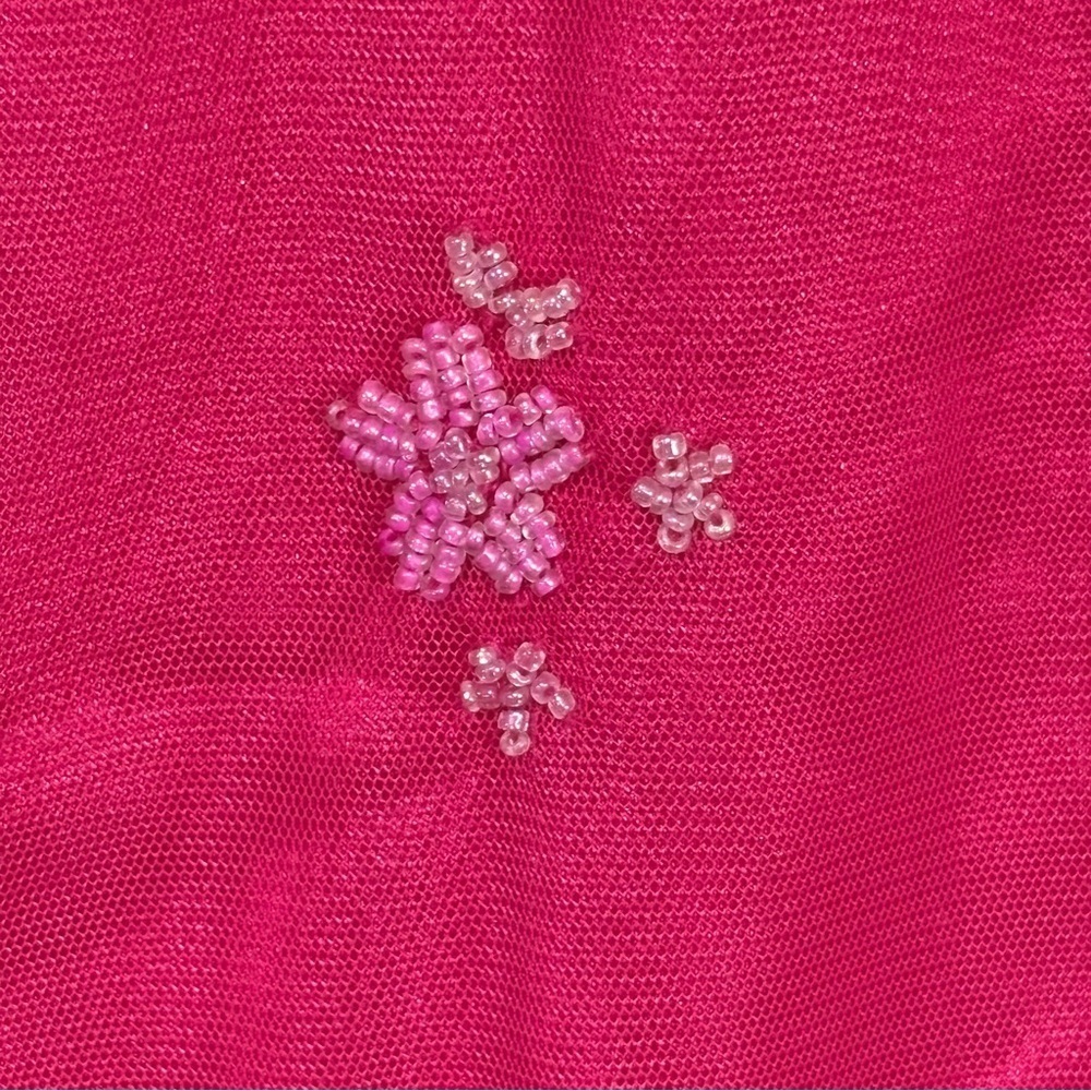 dELiA*s Y2K Mesh FairyGrunge Whimsigoth Floral Beads DarkPink/Black Vintage 9/10 - Picture 3 of 12